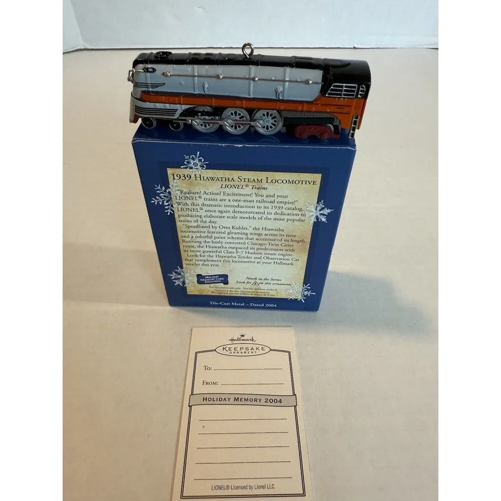 Hallmark Keepsake‎ Ornament 2004 Lionel 1939 Hiawatha Steam Locomotive 9th New